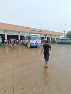 RSRTC bus at Jhunjhunu depot ready to depart on new Delhi route
