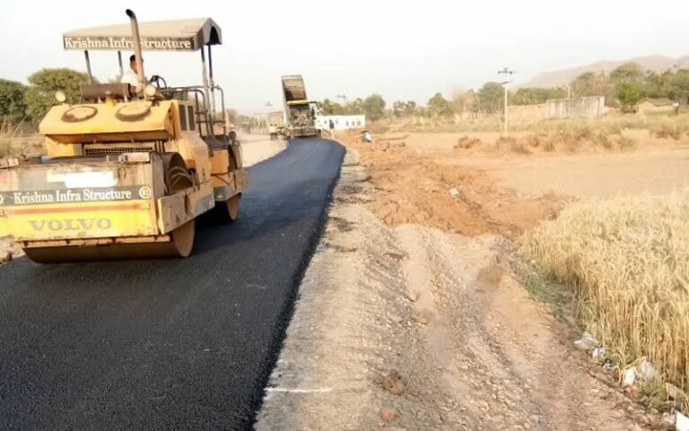 Rural road under construction in Jhunjhunu under PMGSY, June 2025