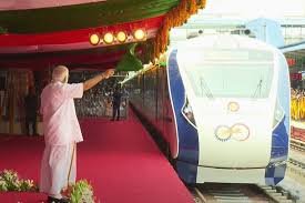 “Vande Bharat high-speed train passing near railway tracks in Rajasthan’s Jhunjhunu region”