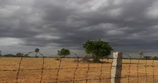 Overcast skies and light rainfall near Jhunjhunu, July 2025