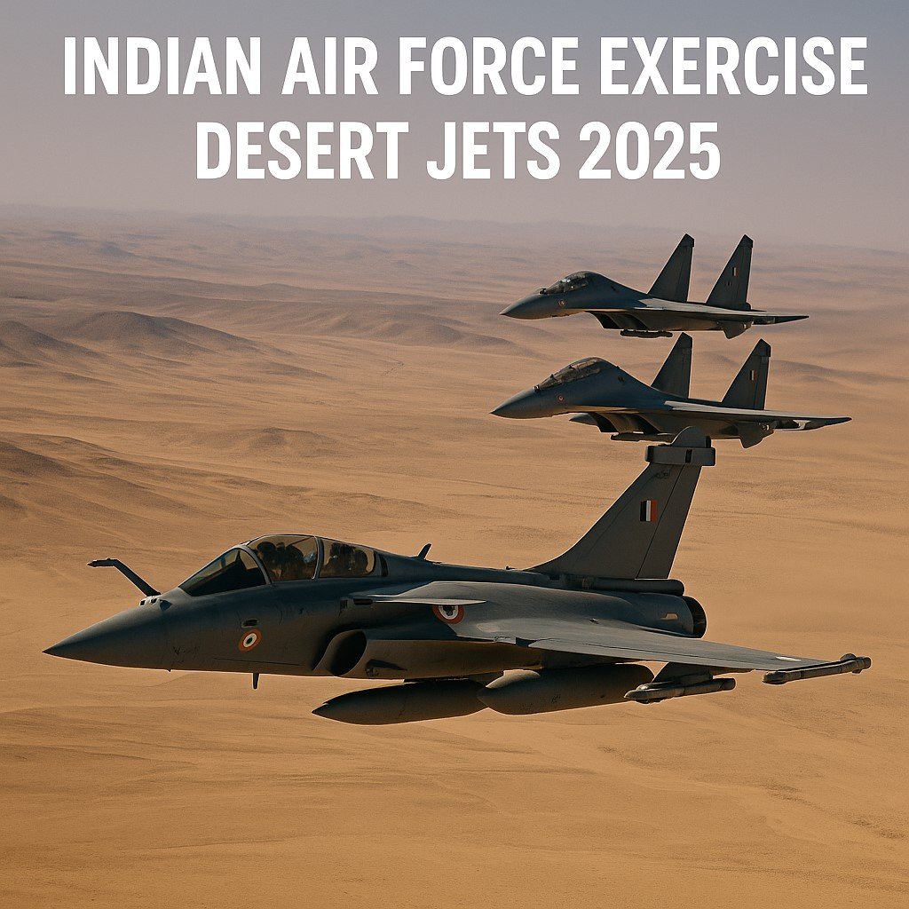भारतीय वायुसेना का फाइटर जेट राजस्थान की सीमा पर अभ्यास करते हुए, जुलाई 2025