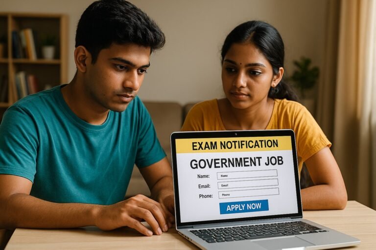 लैपटॉप पर IBPS PO फॉर्म भरता छात्र