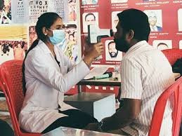 Eye check-up camp in a rural health center – Jhunjhunu, July 2025