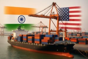 : भारत-अमेरिका व्यापार को दर्शाती मुंबई पोर्ट पर कार्गो जहाज की तस्वीर