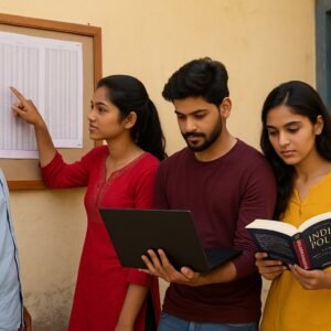 सरकारी नौकरी की तैयारी करते झुंझुनूं के युवा – नोटिस बोर्ड और किताबों के साथ