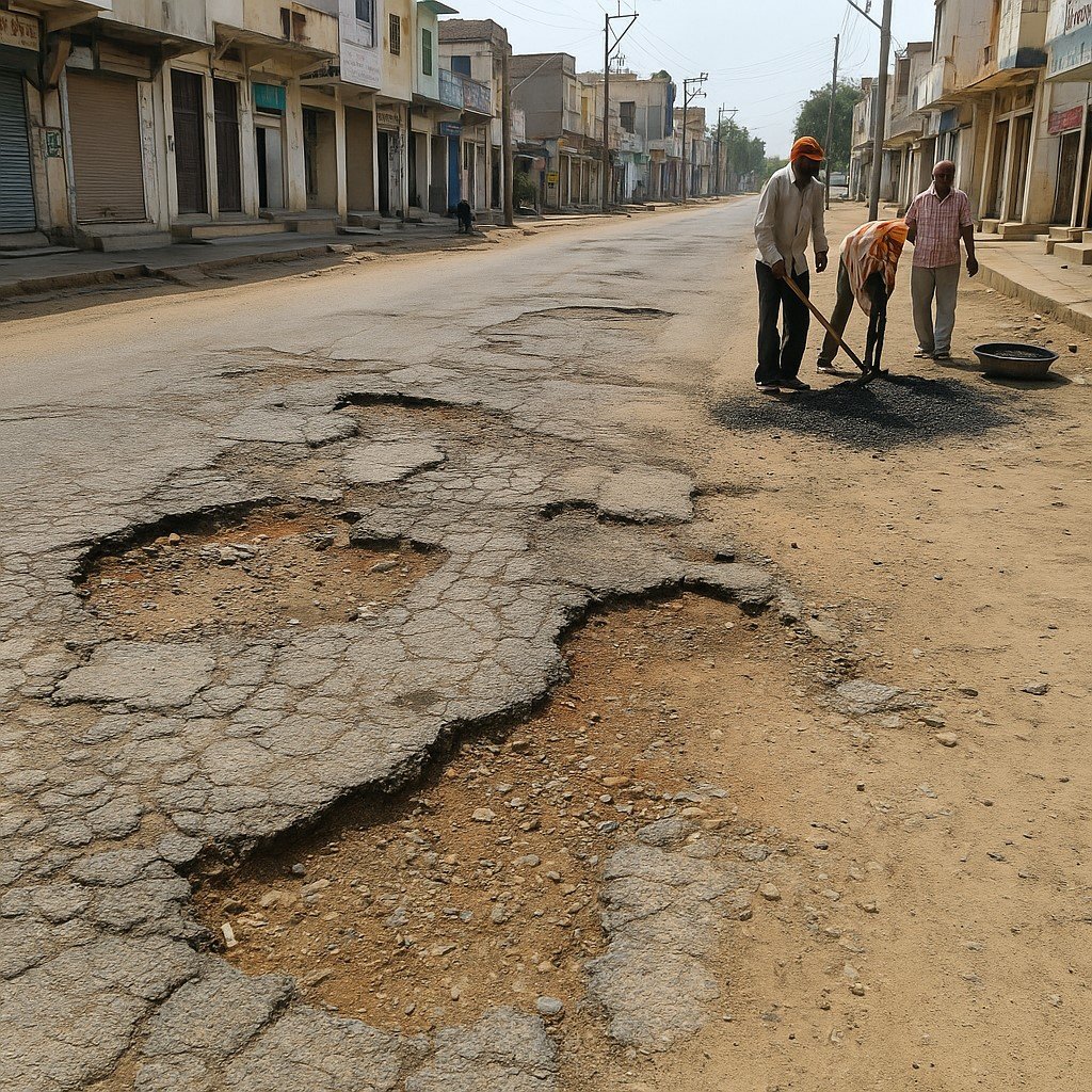 राजस्थान की 24% सड़कें गुणवत्ता जांच में फेल – झुंझुनूं की सड़कों पर भी उठे सवाल