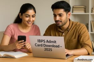 लैपटॉप और मोबाइल पर IBPS SO प्रीलिम्स एडमिट कार्ड 2025 डाउनलोड करते हुए भारतीय छात्र