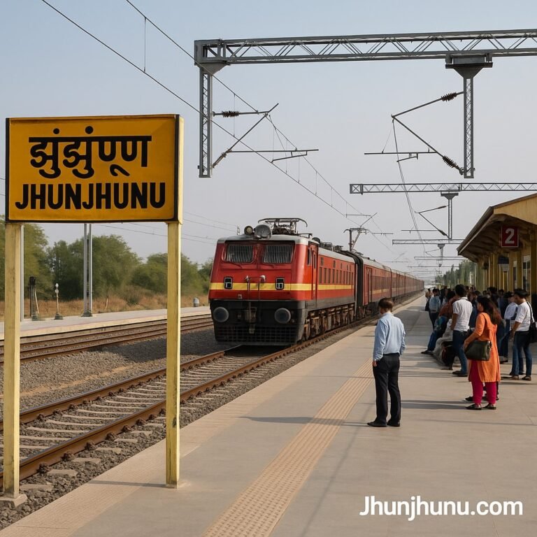 : झुंझुनूं रेलवे स्टेशन पर नए प्लेटफॉर्म और यात्री सुविधाएं।