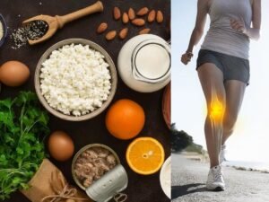 लकड़ी की मेज पर अलग-अलग बाउल में रखे बादाम, अखरोट, अंजीर, किशमिश और खजूर — Jhunjhunu.com वॉटरमार्क