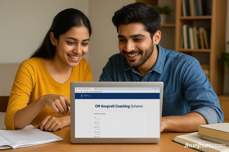 राजस्थान के छात्र-छात्राएं SSO पोर्टल पर मुख्यमंत्री अनुप्रति कोचिंग योजना 2025 के लिए ऑनलाइन आवेदन करते हुए