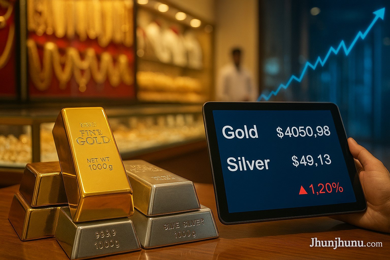 सोने और चांदी की कीमतों में उछाल, घरेलू और अंतरराष्ट्रीय बाजार में तेजी।