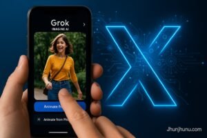 Grok Imagine AI का नया फोटो-टू-वीडियो फीचर — अब किसी भी इमेज को एनिमेशन और मोशन में बदलें।